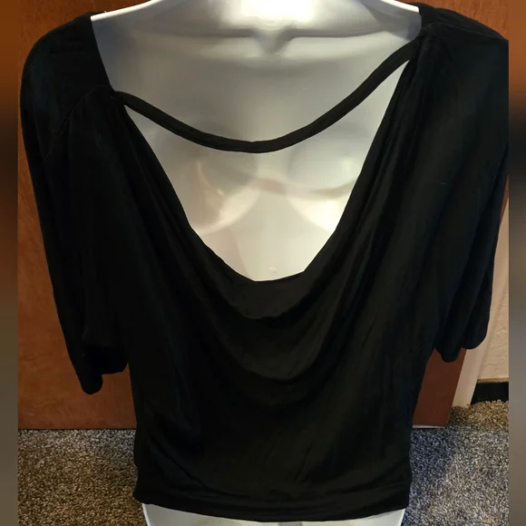 Kenar Women's Black Drop Shoulder draped Back Top SzL - Picture 6 of 6